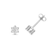 Diamond Illusion Set Stud Earrings 0.15ct, 9k White Gold