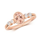 Diamond & Morganite Ring 0.67ct. 9k Rose Gold