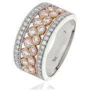 Diamond Pave Dress Ring 1.00ct, 18k White & Rose Gold