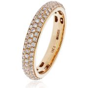 Diamond Pave Full Eternity Ring 1.00ct, 18k Rose Gold