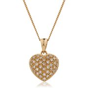 Diamond Pavé Heart Pendant 0.20ct, 18k Rose Gold