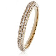 Diamond Pave Set Half Eternity Ring 0.40ct, 18k Rose Gold