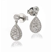 Diamond Pear Drop Earrings 0.70ct, 18k White Gold