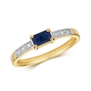 Diamond & Sapphire Ring 0.36ct. 9k Gold
