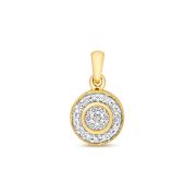 Diamond Halo Cluster Pendant 0.10ct, 9k Gold