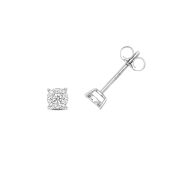 Diamond Studs Illusion Set 0.16ct, 9k White Gold