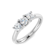 Diamond Three Stone Trilogy Ring 0.75ct. 18k White Gold