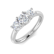 Diamond Three Stone Trilogy Ring 0.75ct. in Platinum