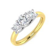 Diamond Three Stone Trilogy Ring 1.00ct. 18k Gold