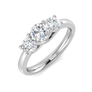 Diamond Three Stone Trilogy Ring 1.00ct. 18k White Gold