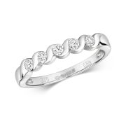 Diamond Twist Half Eternity Ring 0.25ct, 9k White Gold