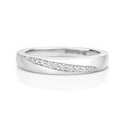 Diamond Wedding Ring 0.09ct, 9k White Gold