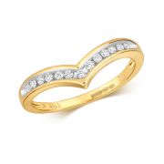 Diamond Wishbone Half Eternity Ring 0.15ct, 9k Gold