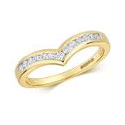 Diamond Wishbone Half Eternity Ring 0.25ct, 9k Gold