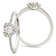 Diamond Heart Engagement Ring 0.35ct. 18k White Gold