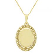 Mark Milton Gold Oval Locket Necklace with Rope Border