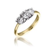 Diamond Three Stone Trilogy Ring 1.00ct, 18k Gold