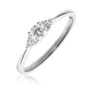 Diamond Engagement Ring 0.30ct, 18k White Gold