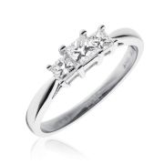 Diamond Princess Trilogy Ring 0.50ct, 18k White Gold