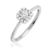 Petite Diamond Engagement Ring 0.35ct, 18k White Gold
