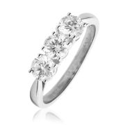 Classic Diamond Trilogy Ring 1.20ct, 18k White Gold