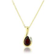 Mark Milton Diamond and Garnet Drop Pendant Necklace, 9k Gold