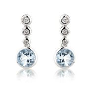 Mark Milton Aquamarine & Diamond Drop Earrings, 9k White Gold