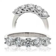Five Stone Diamond Ring 1.00ct, Platinum