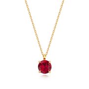 Lab Grown Round Ruby Necklet 1.25ct 9k Gold