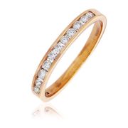 Diamond Channel Half Eternity Ring 0.25ct, 9k Rose Gold
