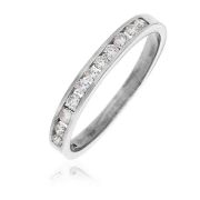 Diamond Channel Half Eternity Ring 0.25ct, 9k White Gold