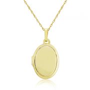 Mark Milton Mini Gold Oval Locket Necklace