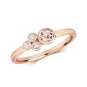Morganite & Diamond Ring, 9k Rose Gold