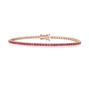 Natural Ruby Tennis Bracelet 2.56ct in 18k Rose Gold