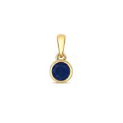 Natural Sapphire Rub-Over Round Drop Pendant, 9k Gold