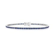 Natural Sapphire Tennis Bracelet 3.10ct in 18k White Gold