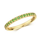 Natural Tsavorite Half Eternity Ring 0.32ct, 9k Gold