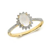 Opal & Diamond Ring 0.72ct. 9k Gold