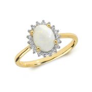 Opal & Diamond Ring 0.95ct. 9k Gold