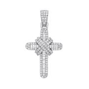 Pavé Set Diamond Cross Pendant 0.81ct. 9k White Gold