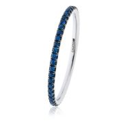 Petite Blue Sapphire Full Eternity Ring 0.30ct, 18k White Gold