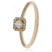 Petite Diamond Engagement Ring 0.35ct, 18k Rose Gold