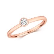 Petite Diamond Solitaire Ring in Rose Gold