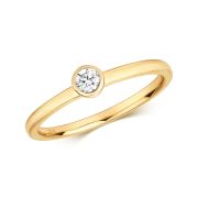 Petite Diamond Solitaire Ring in Yellow Gold
