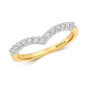 Petite Diamond Wishbone Ring 0.25ct. 9k Gold