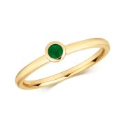 Petite Emerald Solitaire Ring in Yellow Gold