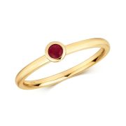 Petite Ruby Solitaire Ring in Yellow Gold