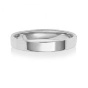 3mm Platinum Wedding Ring Flat Court, Medium