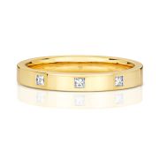 Princess Diamond Wedding Ring 0.06ct. 9k Gold