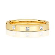 Princess Diamond Wedding Ring 0.06ct. 9k Gold
